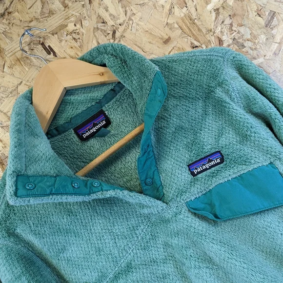 Patagonia Synchilla Snap-T Fleece Sweater Green Jumper Pullover Sweatshirt Small - Picture 3 of 7